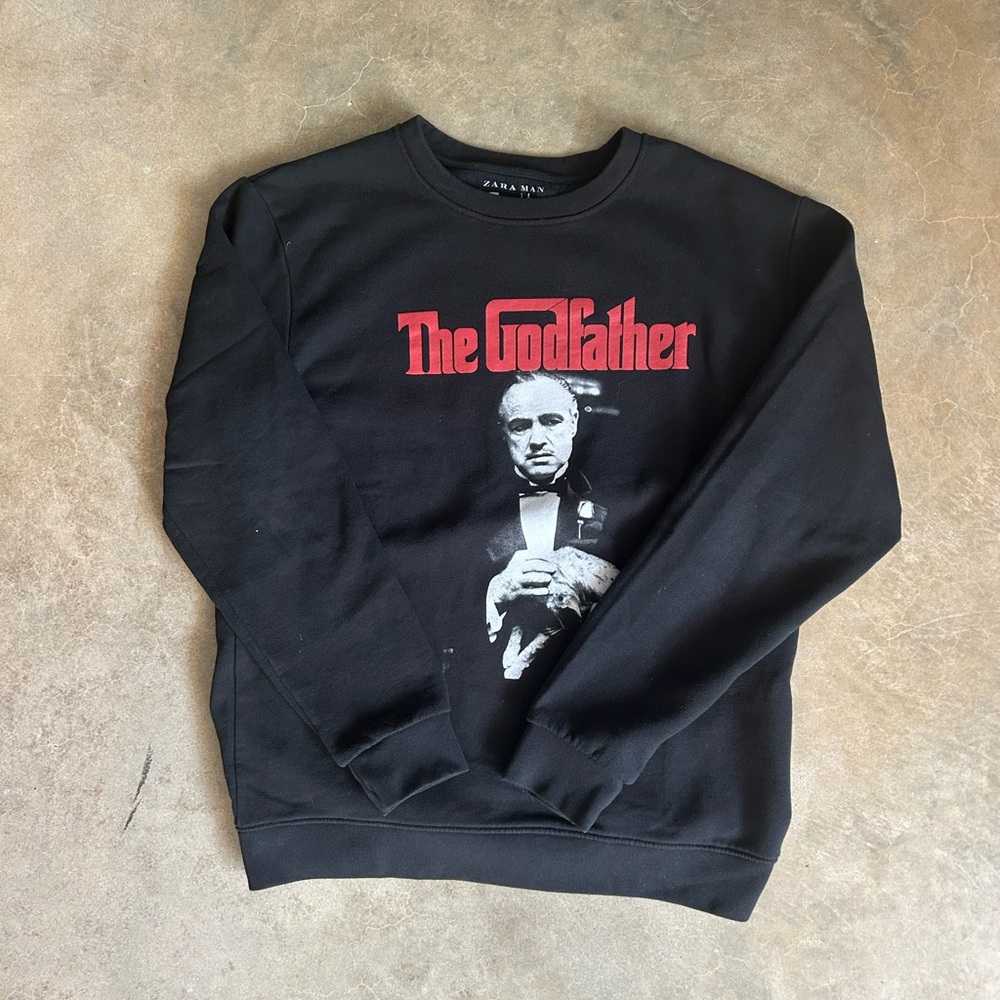 Zara Black The Godfather Graphic Sweatshirt